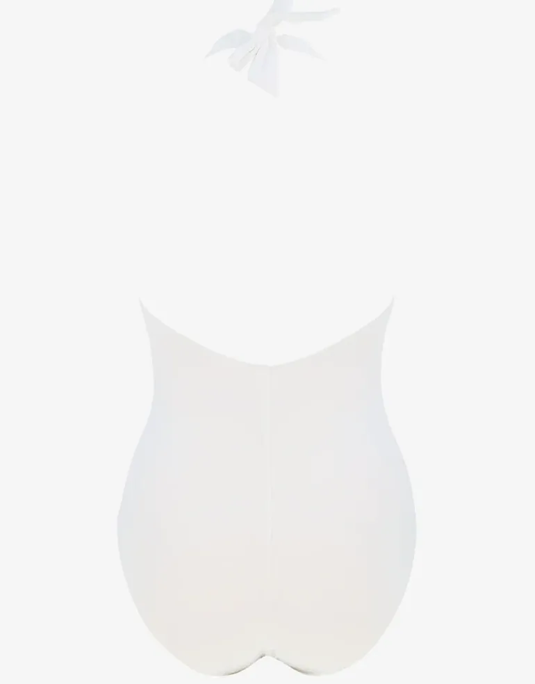 The White Collection Halter Swimsuit - Natural White