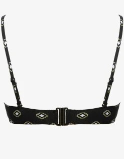 Tiles Craft Bralette Bikini Top - Black Neutrals