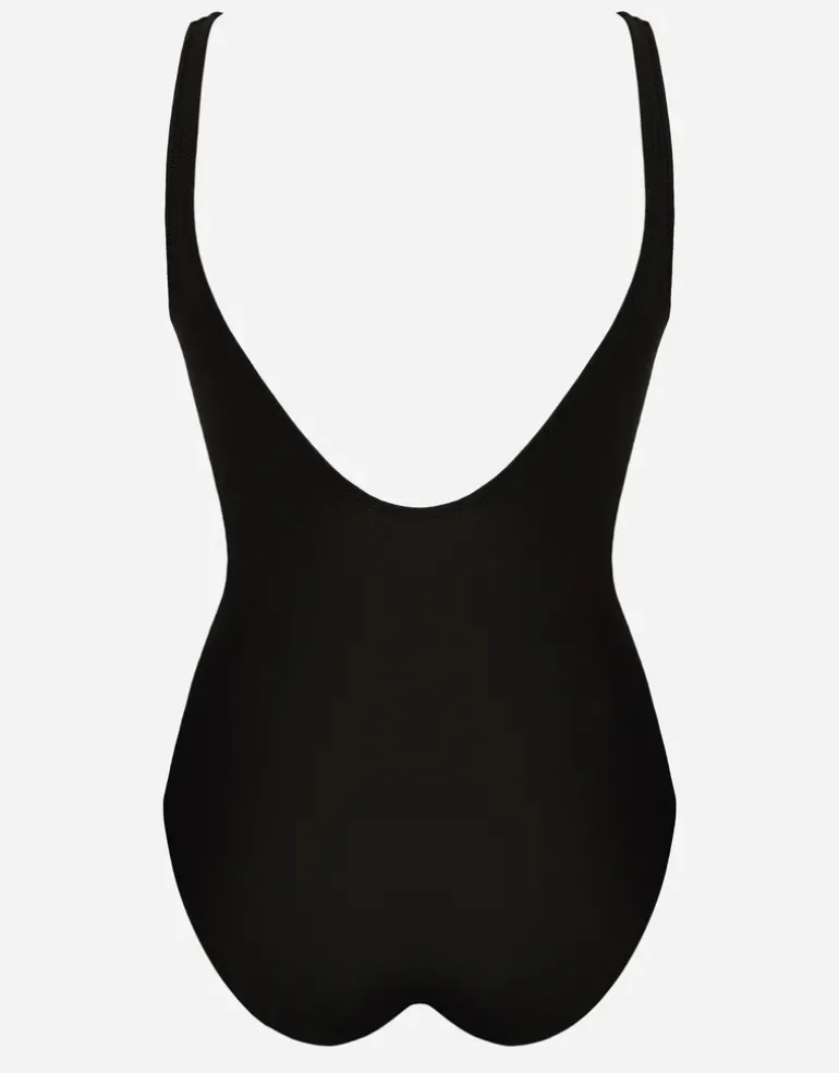 Tobacco Fields Detail Front Swimsuit - Tabac Black
