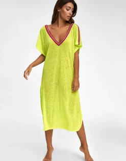 V Back Dress - Lemon
