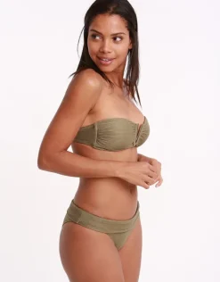 Venice Fold Over Bikini Bottom - Khaki
