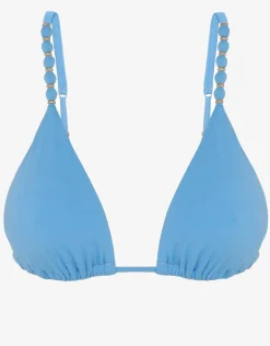 Zen Beads Parallel Tri Bikini Top - Blue