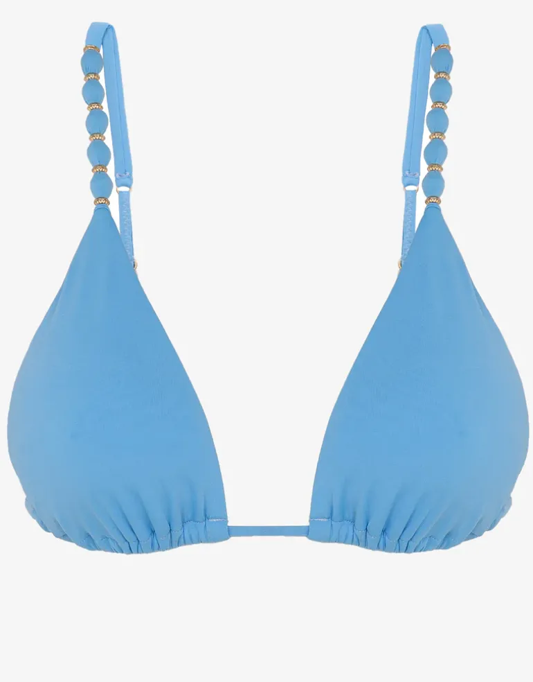 Zen Beads Parallel Tri Bikini Top - Blue